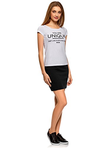 oodji Ultra Mujer Falda Básica de Punto, Negro, ES 40 / M