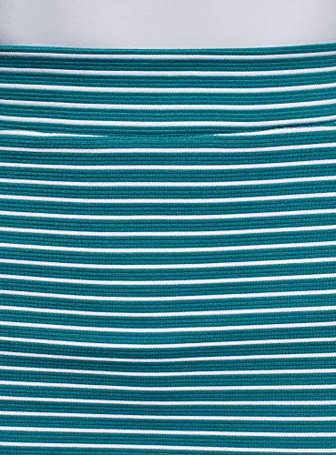 oodji Ultra Mujer Falda Básica de Punto, Turquesa, ES 36 / XS