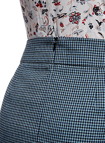 oodji Ultra Mujer Falda Corta con Bolsillos, Azul, ES 38 / S