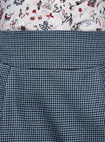 oodji Ultra Mujer Falda Corta con Bolsillos, Azul, ES 38 / S