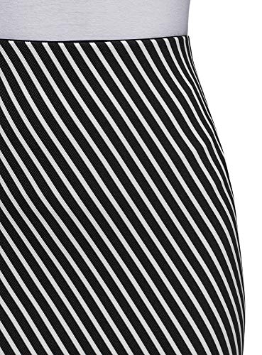 oodji Ultra Mujer Falda de Punto con Parte Inferior Asimétrica, Negro, ES 36 / XS
