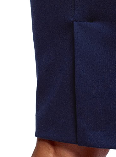 oodji Ultra Mujer Falda Lápiz de Punto, Azul, ES 40 / M