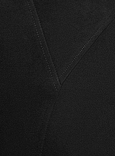 oodji Ultra Mujer Falda Lápiz de Punto, Negro, ES 34 / XXS