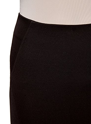 oodji Ultra Mujer Falda Lápiz de Punto, Negro, ES 34 / XXS