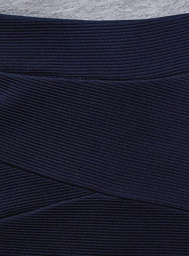 oodji Ultra Mujer Falda Lapiz de Tejido Texturizado, Azul, ES 34 / XXS