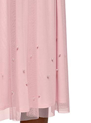 oodji Ultra Mujer Falda Midi con Decoración de Abalorios, Rosa, ES 44 / XL