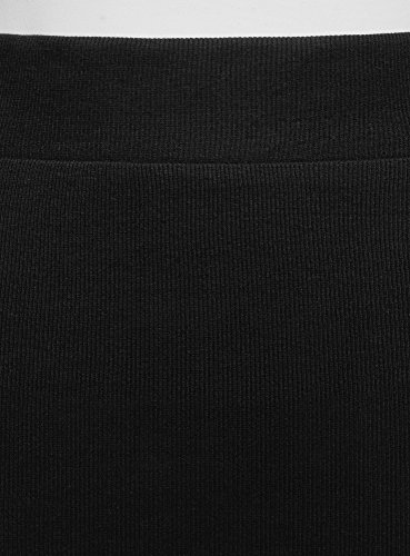 oodji Ultra Mujer Falda Midi de Punto, Negro, ES 40 / M