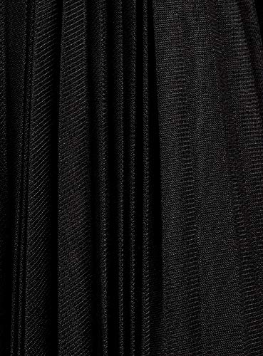 oodji Ultra Mujer Falda Plisada de Rejilla, Negro, ES 46 / XXL