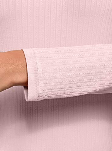 oodji Ultra Mujer Jersey Texturizado con Cuello Redondo, Rosa, ES 40 / M