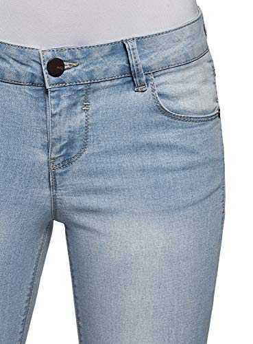 oodji Ultra Mujer Pantalón Corto Vaquero Alargado, Azul, ES 36 / XS, Talla fabricante: 26