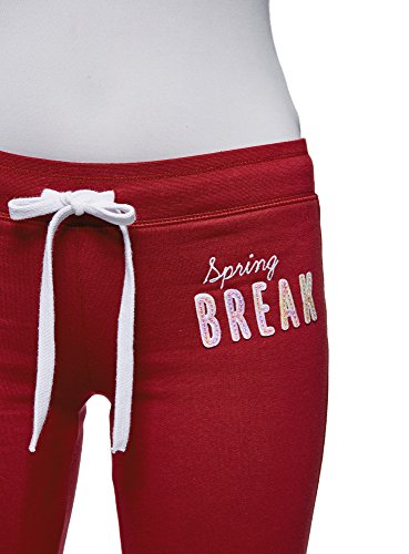 oodji Ultra Mujer Pantalones de Punto con Cordones, Rojo, ES 42 / L