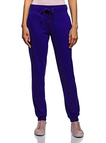 oodji Ultra Mujer Pantalones de Punto Deportivos, Azul, ES 38 / S