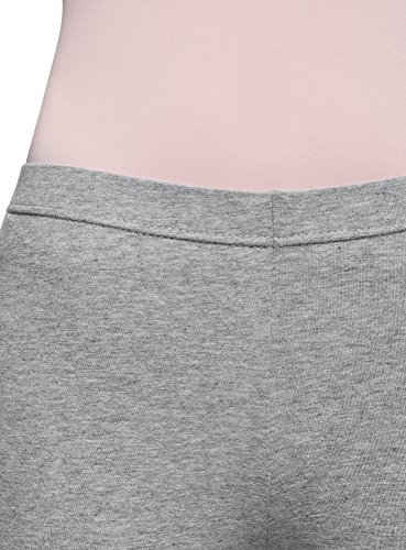 oodji Ultra Mujer Pantalones Piratas Básicos de Punto, Gris, ES 40 / M