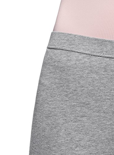 oodji Ultra Mujer Pantalones Piratas Básicos de Punto, Gris, ES 40 / M
