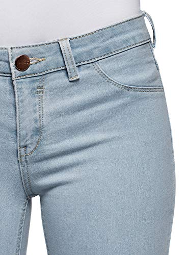oodji Ultra Mujer Vaqueros Básicos Skinny, Azul, 27W / 32L