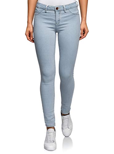 oodji Ultra Mujer Vaqueros Básicos Skinny, Azul, 27W / 32L