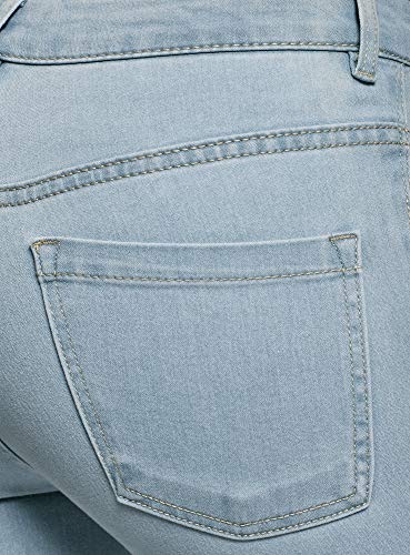 oodji Ultra Mujer Vaqueros Básicos Skinny, Azul, 27W / 32L