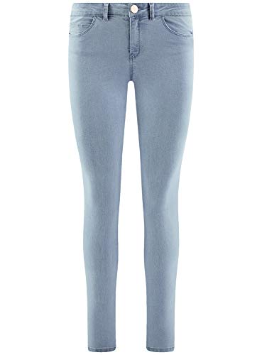 oodji Ultra Mujer Vaqueros Ceñidos Básicos, Azul, 27W / 32L