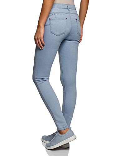 oodji Ultra Mujer Vaqueros Ceñidos Básicos, Azul, 27W / 32L