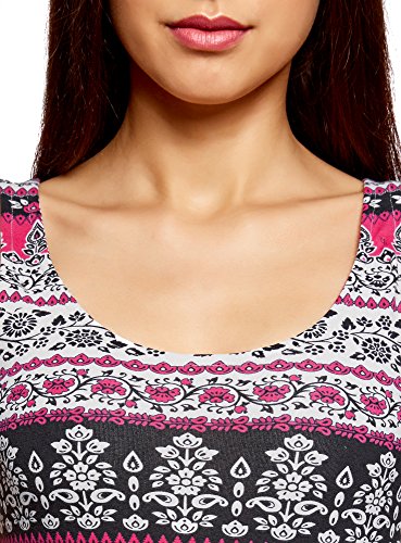 oodji Ultra Mujer Vestido-Camiseta de Tirantes de Punto, Rojo, ES 36 / XS