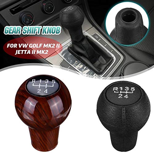 OooyaA Ajuste for/Volkswagen de 5 velocidades Shift Knob Coche Volkswagen Golf MK2 II en Forma for el/Jetta II (Color Name : Brown)