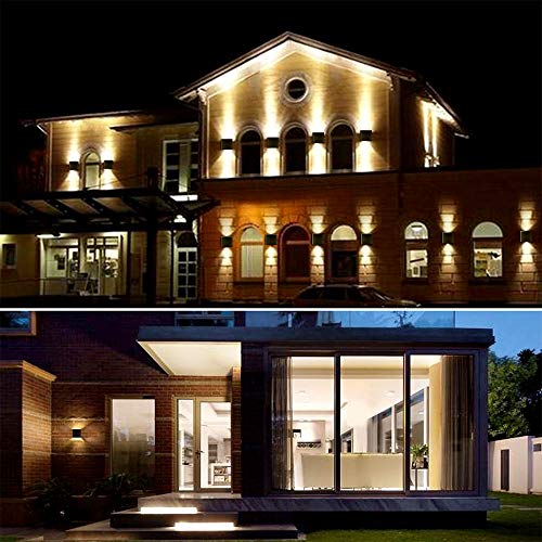 OOWOLF Lampara De Pared, Aplique De Pared Exterior Impermeable IP65 Con Luz Blanco Cálido 3000K LED Bombillas Reemplazables Para Interior Exterior Apliques Con Bombilla