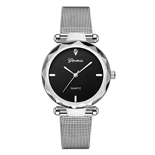 OPAKY Relojes Mujer Reloj de Pulsera Analógico de Cuarzo Analógico de Cuarzo Analógico de Acero Inoxidable para Mujeres de Ginebra Reloj de Malla de Alta Dureza de Vidrio para Hombres y Mujeres