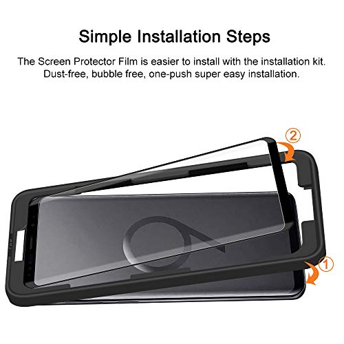 opamoo Protector Pantalla para Samsung Galaxy S9,[2 Pack]Cobertura Completa Cristal Templado Samsung Galaxy S9 con marco de alineación Sin Burbujas 9H Vidrio Templado para Samsung Galaxy S9 Templado