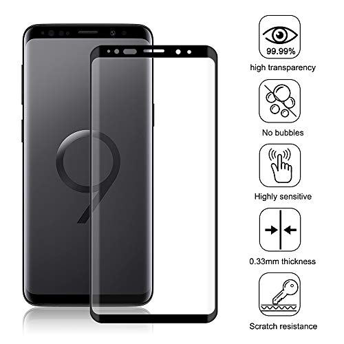 opamoo Protector Pantalla para Samsung Galaxy S9,[2 Pack]Cobertura Completa Cristal Templado Samsung Galaxy S9 con marco de alineación Sin Burbujas 9H Vidrio Templado para Samsung Galaxy S9 Templado