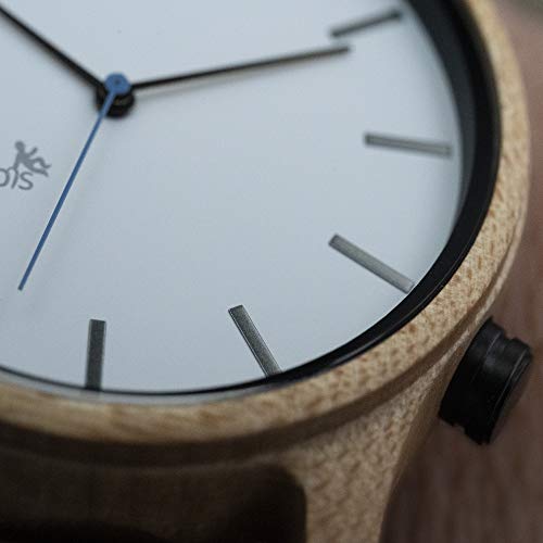 Opis UR-M1 (Arce Blanco) Reloj de Madera para Hombre/Reloj de Pulsera de Madera/Reloj Pulsera Vintage para Hombre