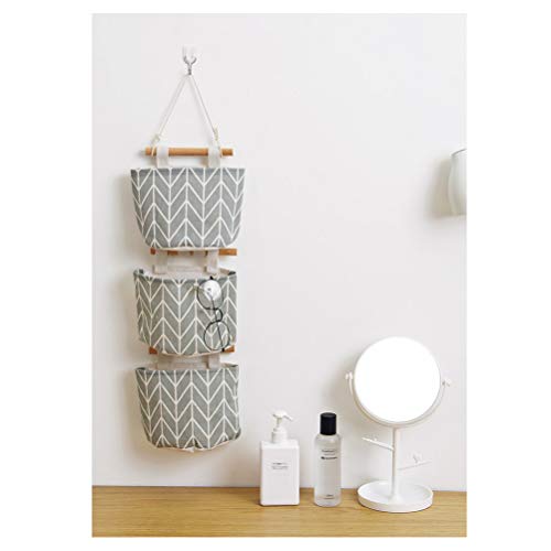 OPOOY Bolsa de almacenaje de Pared 3 Fundas Bolsa de Organizador Impermeable Bolsa de Puerta Plegable Estante Colgante de Pared Organizador Ahorro de Espacio