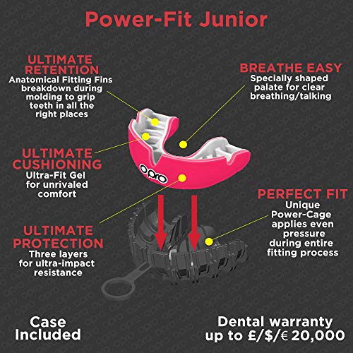 OPRO Power-Fit | Mouthguard Hecho a Mano | Escudo de Goma para Rugby, Hockey, Lacrosse, Boxeo y Otros Deportes de Contacto (10 años o más) | 18 Meses de garantía Dental (Ojos Negro/Dorado/Verde)
