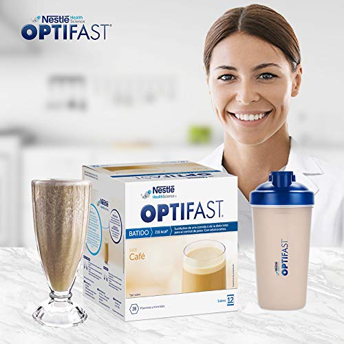 Optifast Batido Café - Envase de 12 sobres de 53g cada uno, sustitutivos de la comida para control de peso