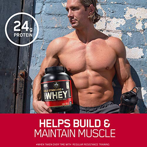 Optimum Nutrition ON Gold Standard 100% Whey Proteína en Polvo Suplementos Deportivos, Glutamina y Aminoacidos, BCAA, Double Rich Chocolate, 73 Porciones, 2.26kg, Embalaje Puede Variar