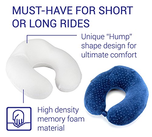 Opul Almohada de Viaje de Espuma Viscoelástica - Reposacabezas Patentado para Vuelos y Viajes, Diseñado Ergonómicamente con Una Funda Suave de Terciopelo Transpirable, Fácil de Lavar Almohada Cervical