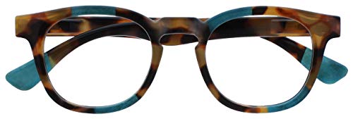 Opulize Ava Mujeres Señoras Marrón Carey Turquoise Súper Ajuste Cómodo Gafas De Lectura Bisagras Resorte R62-Q +1,50