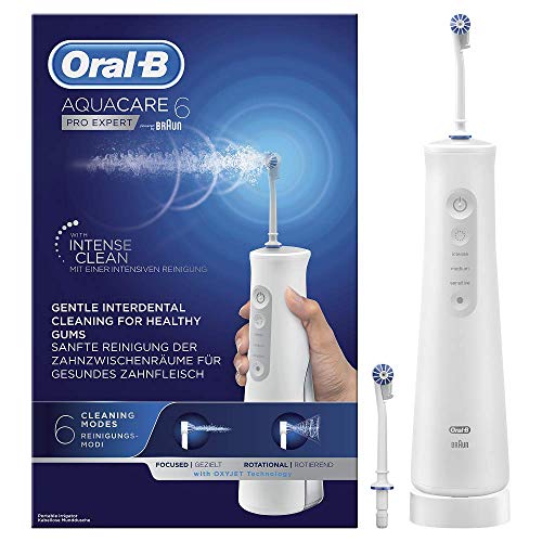 Oral-b Acuacare pro-expert - Irrigador bucal portatil con tecnologia Oxyjet de microburbujas, 3 intensidades