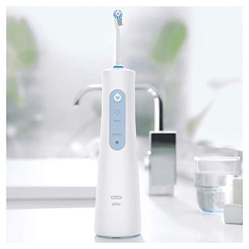 Oral-B Aquacare, Irrigador Bucal Portátil con Tecnología Oxyjet 4 Modos de Limpieza, Blanco