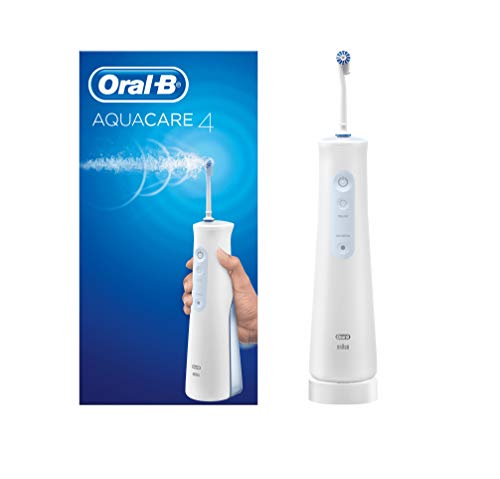 Oral-B Aquacare, Irrigador Bucal Portátil con Tecnología Oxyjet 4 Modos de Limpieza, Blanco