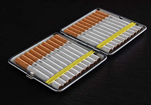 Oramics Pitillera en Piel Look Kiss You Miss You corazón de O Beso Diseño (Pinup de muelles de 3), Negro