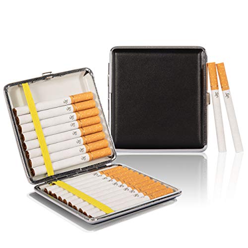 Oramics Pitillera en Piel Look Kiss You Miss You corazón de O Beso Diseño (Pinup de muelles de 3), Negro