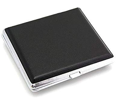 Oramics Pitillera en Piel Look Kiss You Miss You corazón de O Beso Diseño (Pinup de muelles de 3), Negro