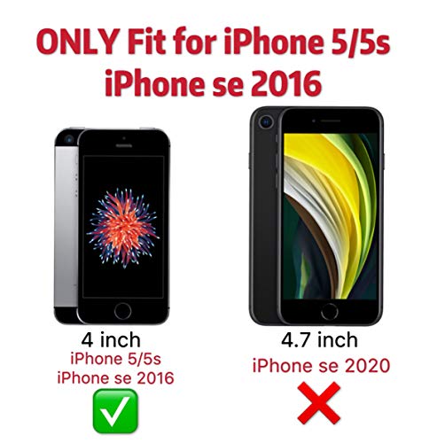 ORETECH Funda iPhone SE 2016/5S/5 Case, con [ 2 x Protector de Pantalla de Vidrio Templado] 360 Carcasa iPhone SE/5/5S Silicona Ligera Delgado PC TPU Bumper Rubber Caso iPhone SE 2016 Negro