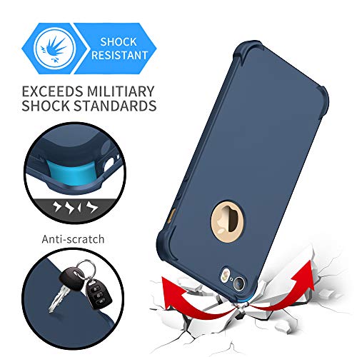 ORETECH Funda iPhone SE 2016/5S/5 Case, con [ 2 x Protector de Pantalla de Vidrio Templado] 360 Carcasa iPhone SE/5/5S Silicona Ligera Delgado PC TPU Bumper Rubber Caso iPhone SE 2016 Negro