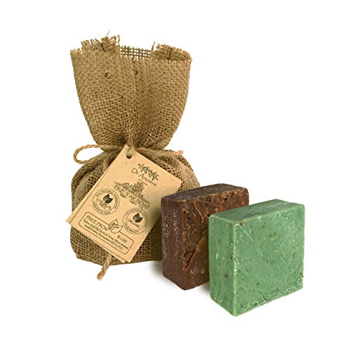 Orgánico natural vegano tradicional hecho a mano antiguo Jabón de ortiga + Jabón de alquitrán de pino - Ningunos productos químicos, jabones puros naturales!