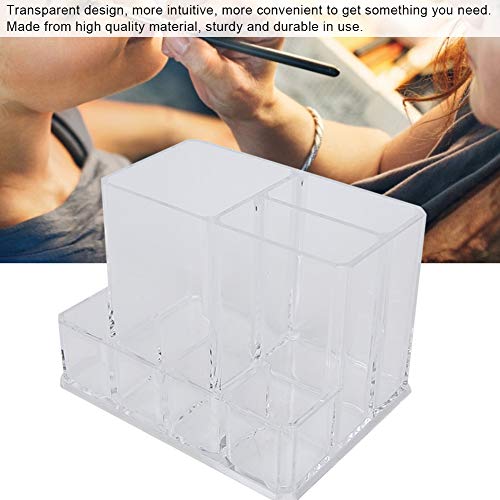 Organizador de maquillaje, organizador de maquillaje transparente de escritorio Caja de almacenamiento de cosméticos Contenedor de joyería a prueba de polvo Joyas, accesorios para el cabello, mostrado