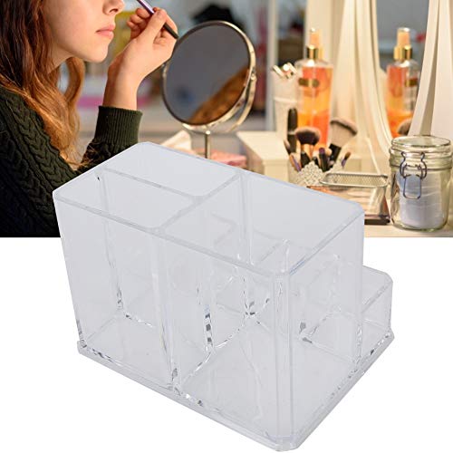 Organizador de maquillaje, organizador de maquillaje transparente de escritorio Caja de almacenamiento de cosméticos Contenedor de joyería a prueba de polvo Joyas, accesorios para el cabello, mostrado
