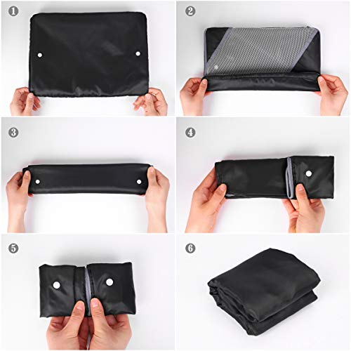 Organizador Maleta Viaje, 7 Set de Organizador de Equipaje, Faxsthy Organizador de Maleta con 2 Bolsas de Zapatos de Varios Tamaños (Negro)