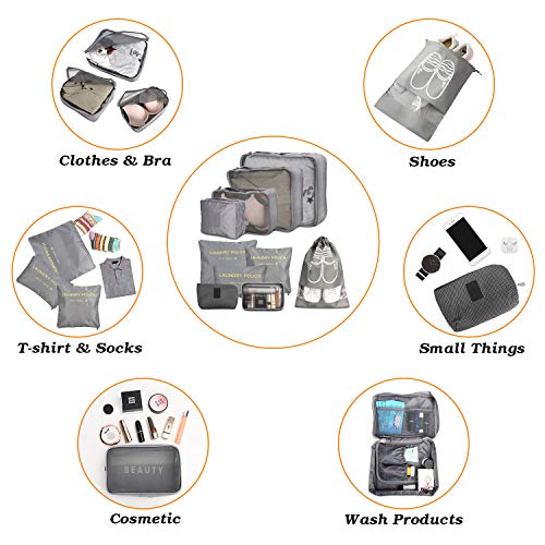 Organizador Maleta, Wokkol Packing Cube Organizador de Maletas Organizador de Equipaje Organizadores de Viaje Hogar, Almacenamiento, Viajes (10 PCS)