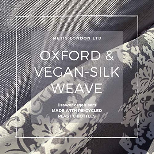 Organizadores de cajones para conciencia ecológica - Botellas de plástico reciclado (seda vegana y tela Oxford) - Juego de 10 (45L) empaquetados en una bolsa Tyvek reutilizable